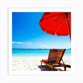 Relax Lounge Dream Ocean Beach Chair Idylli Holiday Rest Swim Shore Paradise Shoreline B (30) Art Print