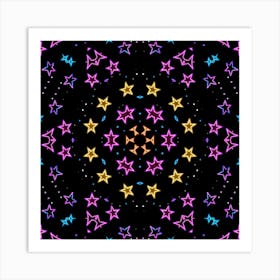 Psychedelic Star Pattern Affiche