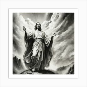 Jesus On The Mountain Art Print