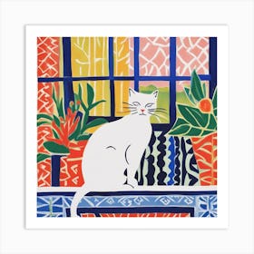 Matisse Inspired Open Window Cat 6 Art Print