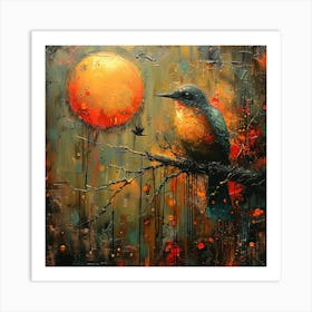 Bird On A Branch Art Print