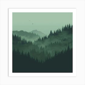 Foggy Forest Art Print