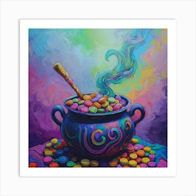 Pot Of Candy Halloween Art Print