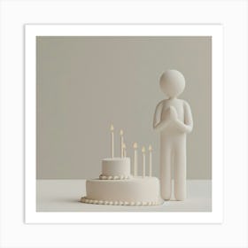 Birthday Cake With Candles 1 Art Print