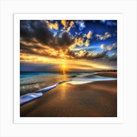 Sunset On The Beach 809 Art Print