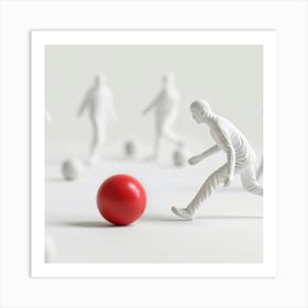 People Chasing A Ball Art Print