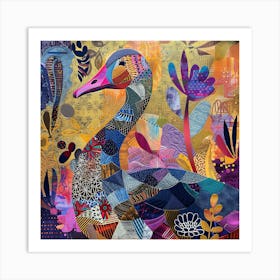 Patchwork Quilted Goose 2 Art Print