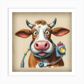 Cow With A Camera 2 Art Print