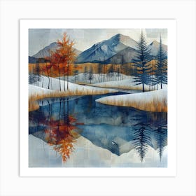 Winter Landscape Canvas Print Art Print