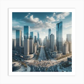 Skyline Of Shanghai Art Print