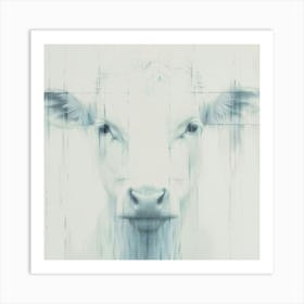 Cow White Art Print