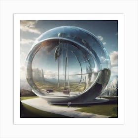 Futuristic Glass House Art Print