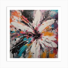 Flower Graffiti Abstract Paint Chaos Color Burst 6 Art Print