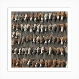 Horses On A Wall Art Print