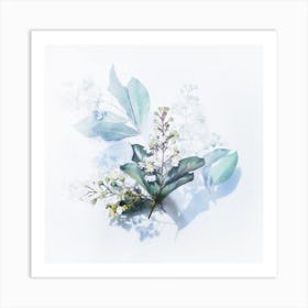 Flowers On A White Background Art Print