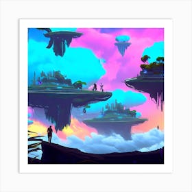 Neon Realms Art Print