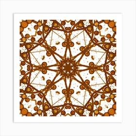 Abstraction Yellow Solar Mandala Art Print