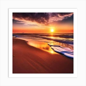 Sunset On The Beach 980 Art Print