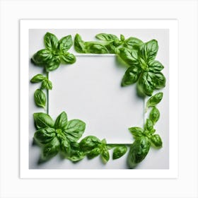 Frame Of Basil Leaves 1 Art Print