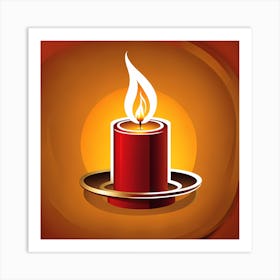 Christmas Candle 10 Vector art Art Print