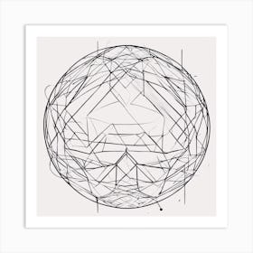Minimalism Masterpiece, Trace In Geometrie + Fine Gritty Texture + Complementary Pastel Scale + Abst Art Print