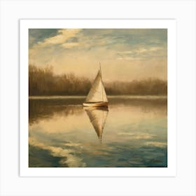 Sailboat On The Lake Art Print