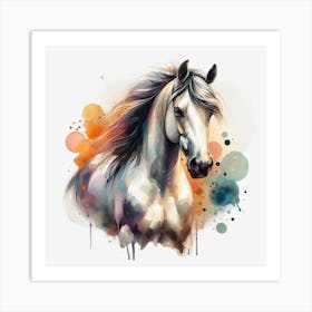 White Horse Painting Art Print