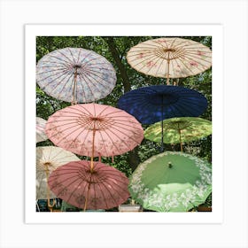 Vintage Umbrellas Poster