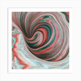 Close-up of colorful wave of tangled paint abstract art 2 Art Print
