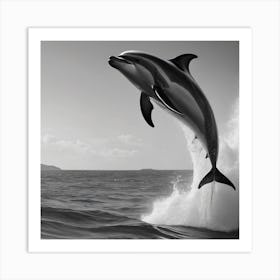 Dolphin Leaping Out Of The Water Art Print