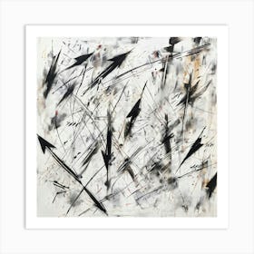 Abstract Design Featuring Hand Drawn Arrows And Markings Chaotic Arrangement Emphasis On Direction (5) Art Print