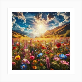 Wildflowers In The Mountains 9 Art Print