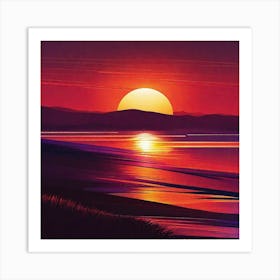 Sunset Over The Sea 6 Art Print