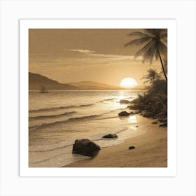 Sunset On The Beach 765 Art Print