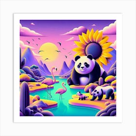 Panda Bears 1 Art Print