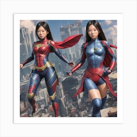 Two Superheroes Art Print