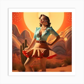 Cactus Girl Art Print