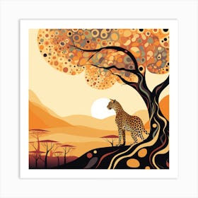 Cheetah In The Savannah Art Print