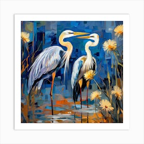 Herons Art Print