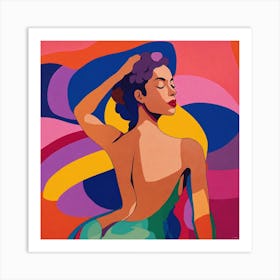 Woman In A Colorful Dress 5 Art Print