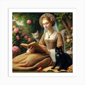 Lady Reading A Book 1 Art Print