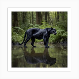 Black Panther In The Forest Art Print