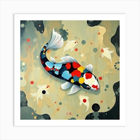 Koi against beige background Art Print