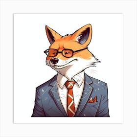 Fox In A Suit Art Print