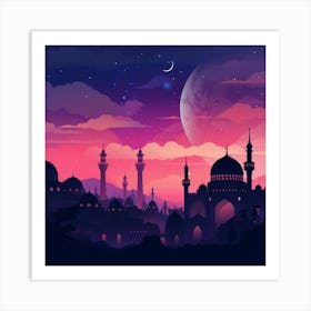 Islamic City At Night 6 Art Print