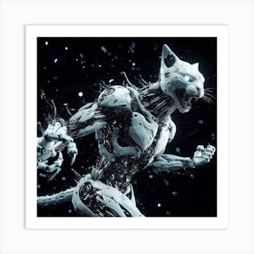 Cat In The Snow Art Print