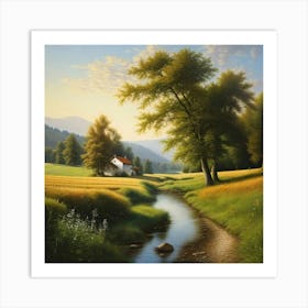 Stream In The Countryside 6 Art Print