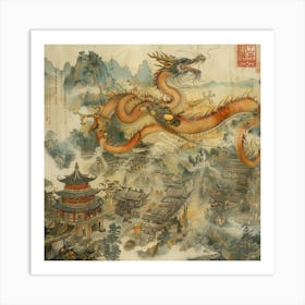 Chinese Dragon Painting Art Print