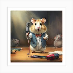 Hamster Singing Art Print