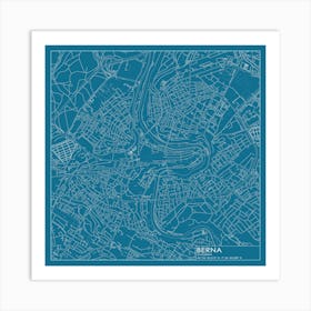 Berna Svizzera city map blueprint design Poster